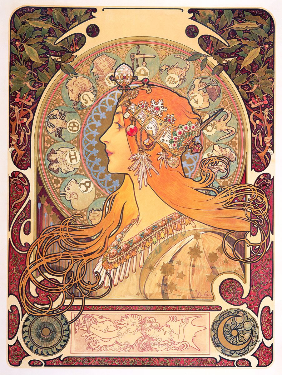 Alphonse Mucha, Le Zodiaque, 1896. © Mucha Trust 2018.