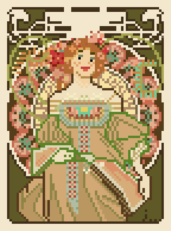 Mucha x Pixel Art
